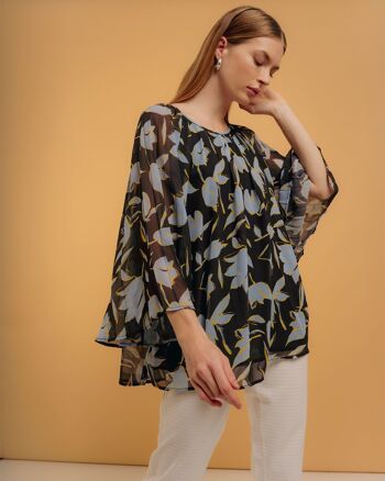 Blouse plissée imprimée 1