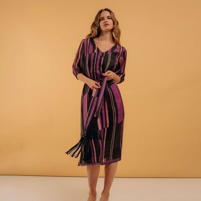 V-neck midi dress