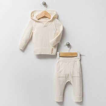 Un paquet de quatre tailles, ensemble tricoté unisexe minimaliste en coton confortable et élégant 2