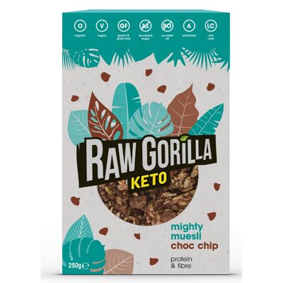 Raw Gorilla Keto, Vegan & Bio Mighty Müsli Choc Chip (250g)
