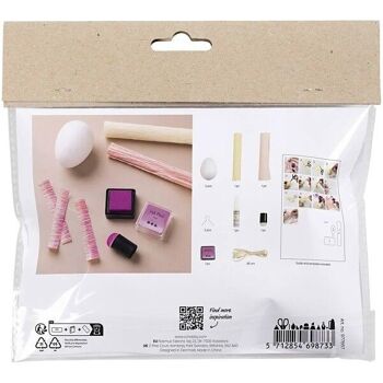 Kit DIY papier crépon - Œufs de Pâques - Rose clair/Jaune clair - 2 pcs 3