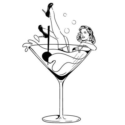 Tatouage temporaire Sioou - Un martini chérie x5
