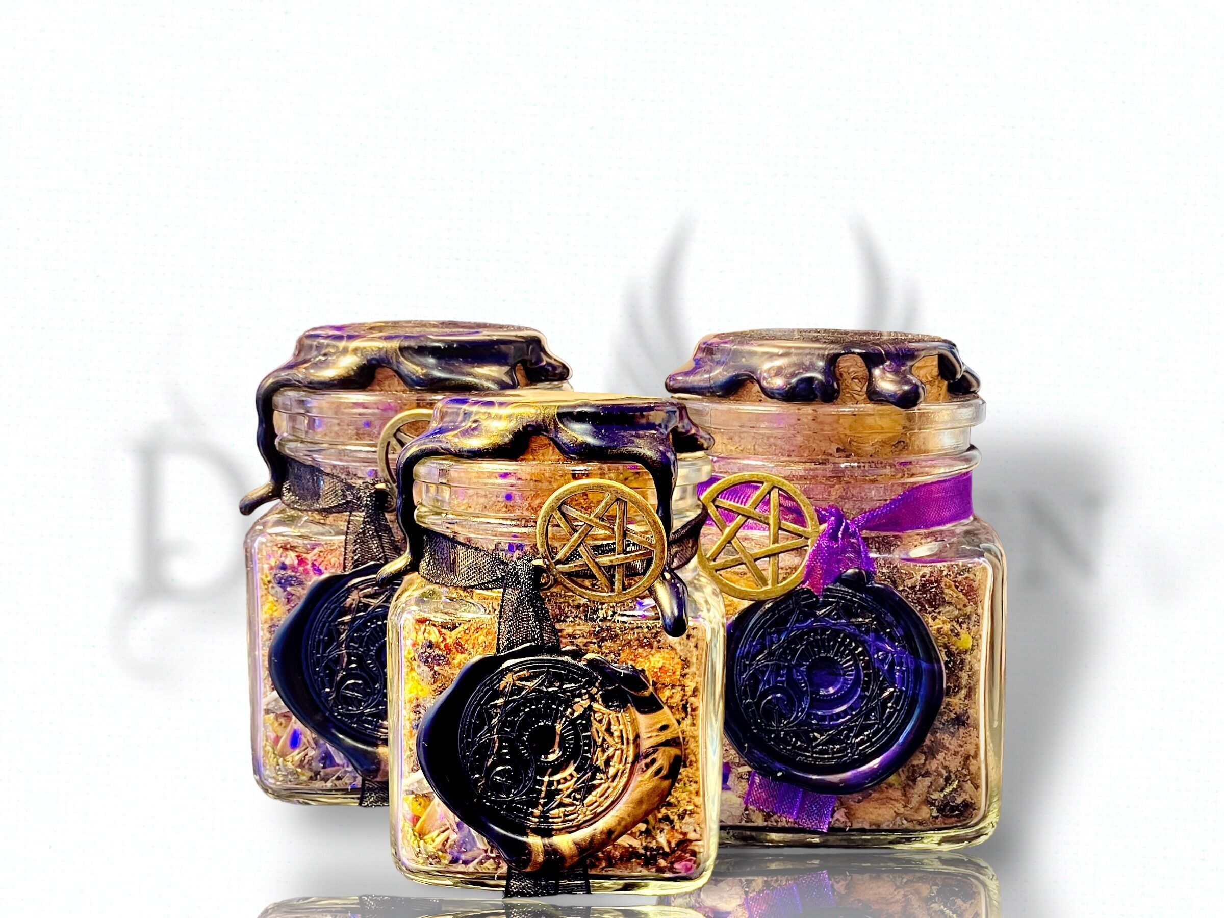 Encens rituel resine sorciere format bouteille luxe wicca magie verte