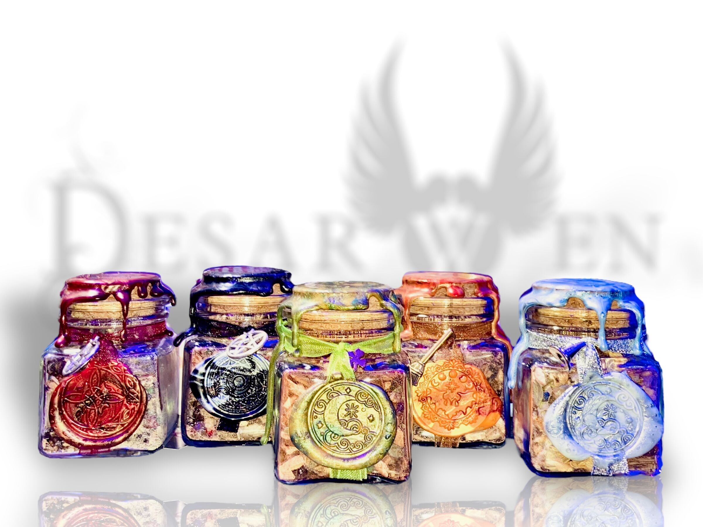 Encens rituel resine sorciere format bouteille luxe wicca magie verte