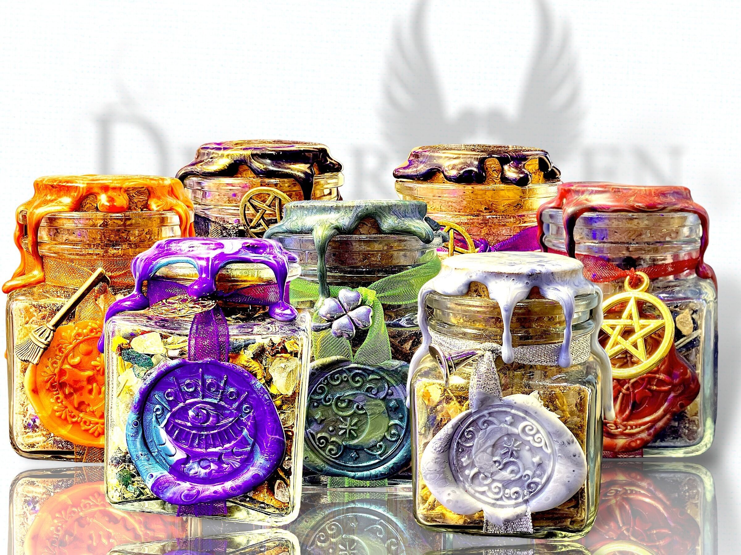 Encens rituel resine sorciere format bouteille luxe wicca magie verte