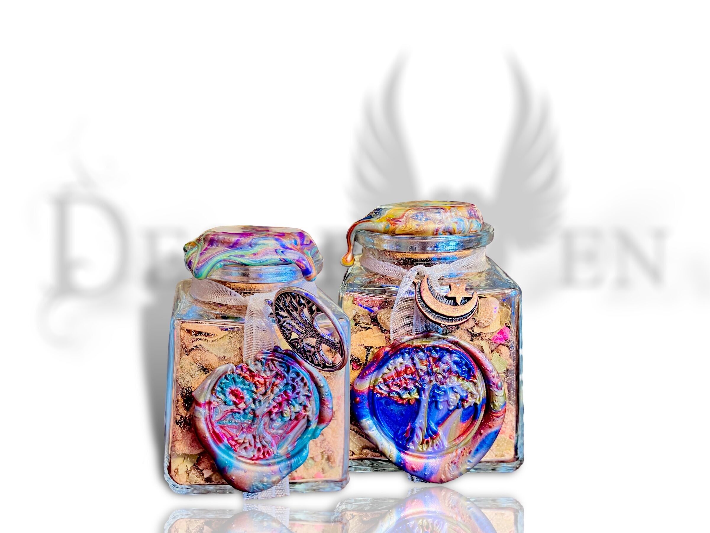 Encens rituel resine sorciere format bouteille luxe wicca magie verte