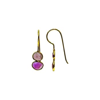 Boucle d'oreille Nila - tourmalines serties (BOHO13) 6