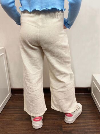 Pantalon en lin, ample et à taille élastiquée pour fille 2
