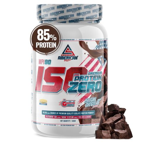 AS American Suplement | Premium Iso Zero 900g | Chocolate | Proteína de Suero de Leche aislada | Ayuda a Aumentar tu Masa Muscular | Bajo en Carbohidratos | 0% Azúcares …