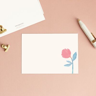 Set de 3 cartes de correspondance Pivoine