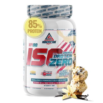 AS American Supplement | Premium Iso Zero 900g | Vanille | Molkenprotein | Helfen Sie dabei, Ihre Muskelmasse zu steigern | Low Carb | 0 % Zucker…