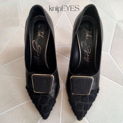 Clips para zapatos y accesorios Fashionclips Black Sandy (por par)