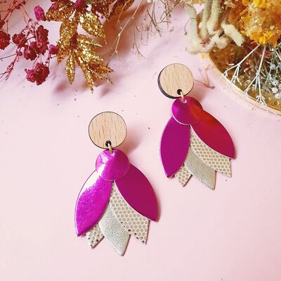 Boucles d'oreilles MANDALA fuchsia