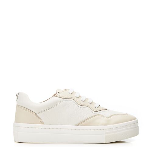 Women's Adalaya Off White Leather Trainers