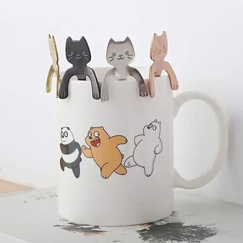 Cuillère "Chat" - Pour le thé, le café ou les desserts - 4 coloris disponibles
