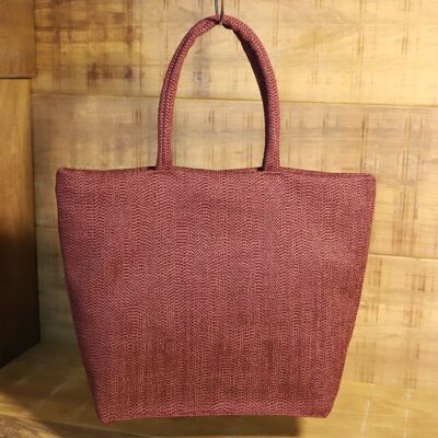 Mira Un Large Garnet Red Italian Fabric Tote