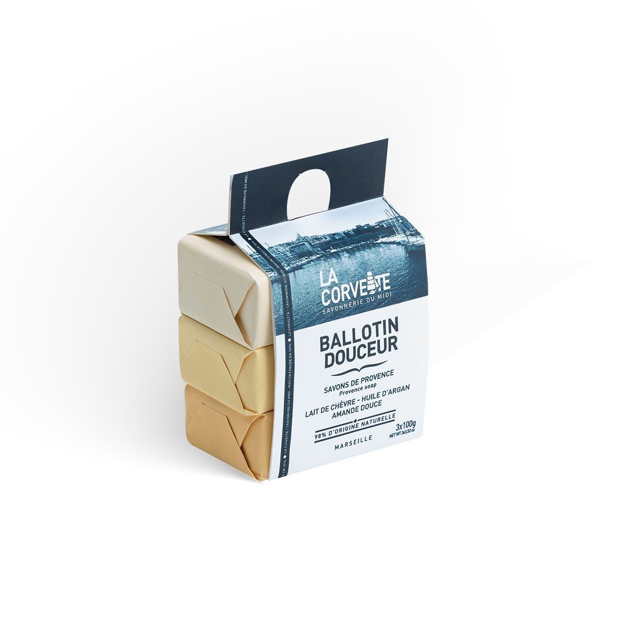 Ballotin Douceur di 3 saponi della Provenza 100g