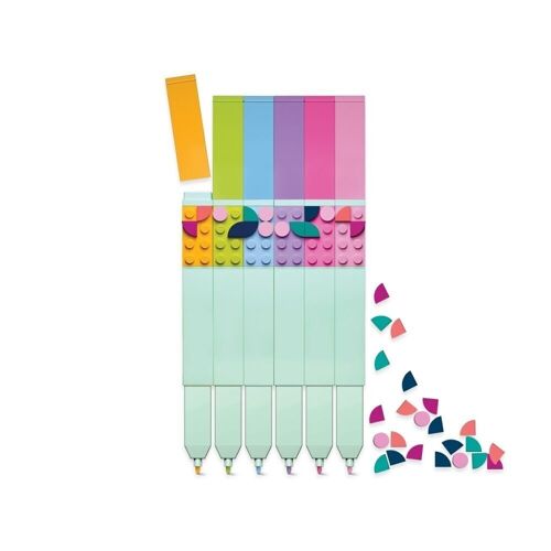 SET 6 BOLÍGRAFOS GEL LEGO DOTS 13CM