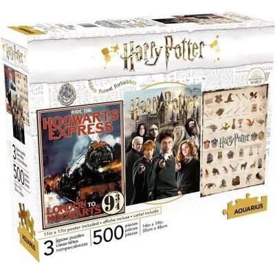 SET DE 3 PUZZLES HARRY POTTER 500