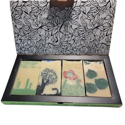 “LES JOURS HEUREUX” box of 4 cold saponified soaps “