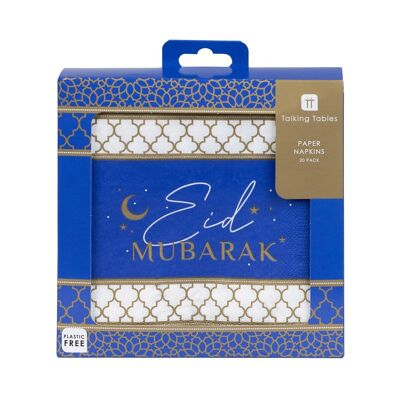 Serviettes Eid Mubarak dorées - Paquet de 20