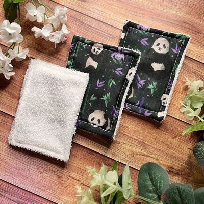 Tampons exfoliants réutilisables Panda
