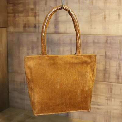 Mira small tote bag in sustainable ribbed fabric