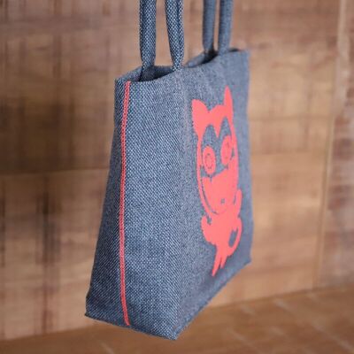 Modern and eco-sustainable small Supercat tote bag