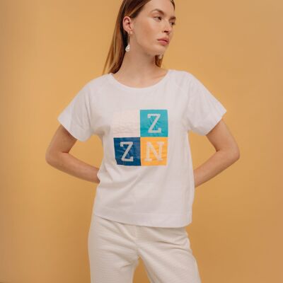 T-Shirt mit kurzen Ärmeln und Pailletten