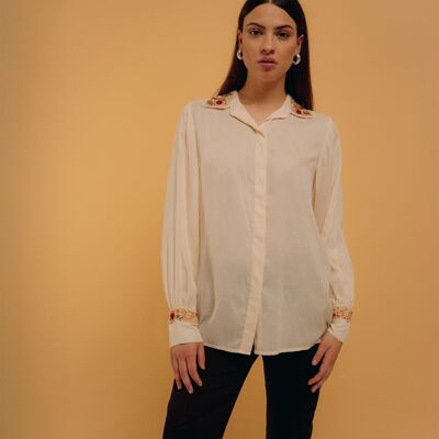 Long sleeve shirt with embroidery