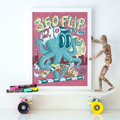 Poster Octopus skate 2