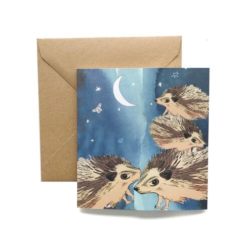 Hedgehog Family Kiss Card