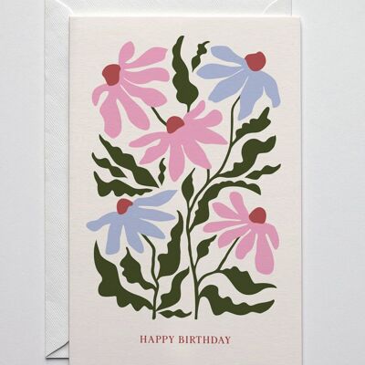 Carte d'anniversaire Fleurs amicales