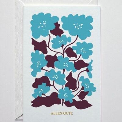 Cartolina d'auguri di fiori blu