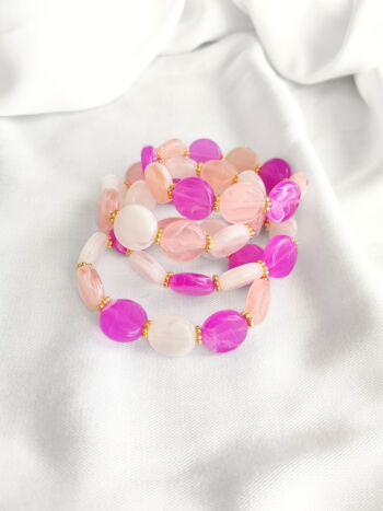 Bar à perles // Bracelet jonc élastique ROMY // Perles rondes en acrylique 3