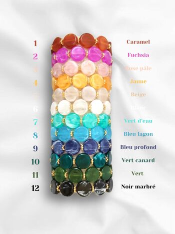 Bar à perles // Bracelet jonc élastique ROMY // Perles rondes en acrylique 14