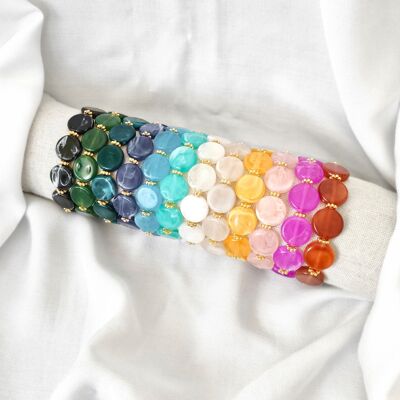 Bead bar // ROMY elastic bangle bracelet // Round acrylic beads