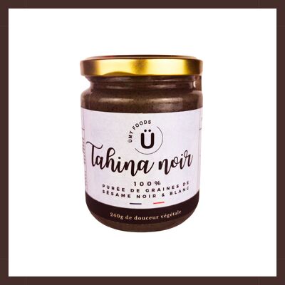 Puré de crema de sésamo negro 100%, tahina de sésamo negro - 240g en vaso