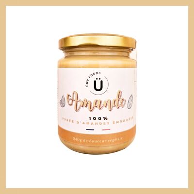 Puree 100% blanched almonds, smooth texture - 240g in glass
