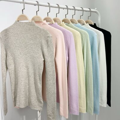 Simple ribbed sweater - 73107