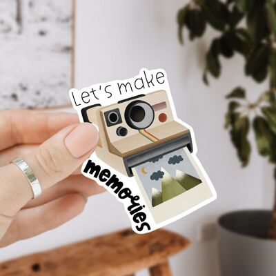 Sticker Polaroid Camera Adventure - Vinyl Sticker "let's make memories"
