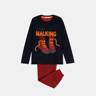 ADMAS Keep Walking A Langarm-Pyjama für Jungen