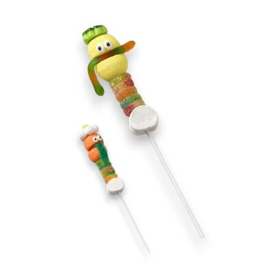 DISPLAY OF CANDY AND SPRING MARSHMALLOW SKEWERS 55g - set of 20 skewers