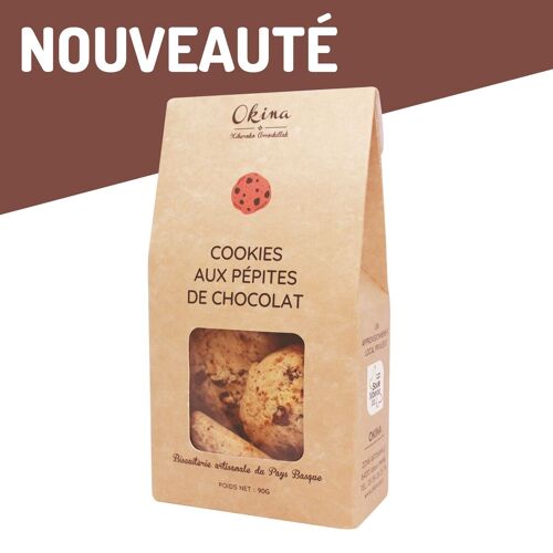 NOUVEAUTE 2024 - Cookies aux pépites de chocolat en étui 90g - fabriqués artisanalement au Pays-Basque
