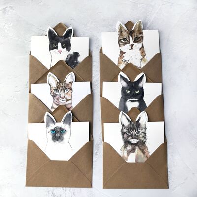 Pop Up Cat Card Pack of 6