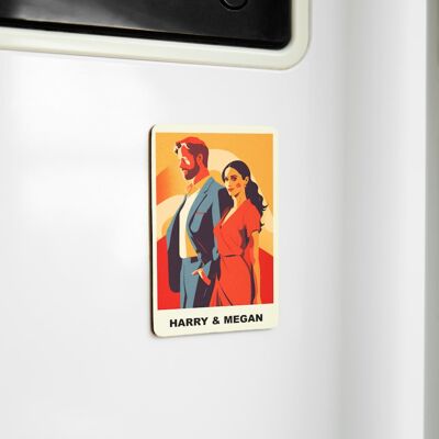 Charming Souvenir Magnets - Celebrate England Memories - Harry and Megan