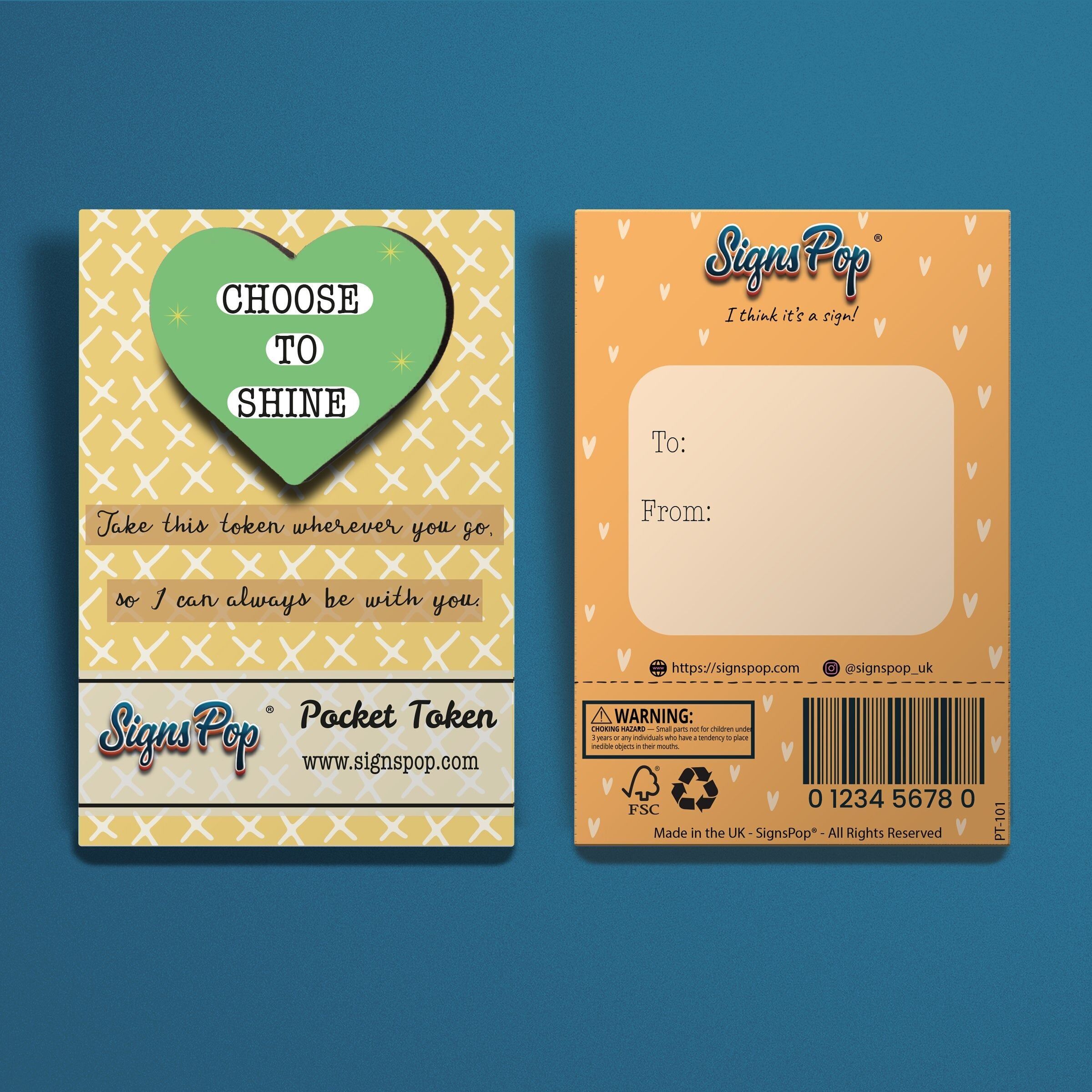 Kleine Taschen-Umarmungsmarken als Andenken für geliebte Menschen. Wählen Sie, um zu glänzen