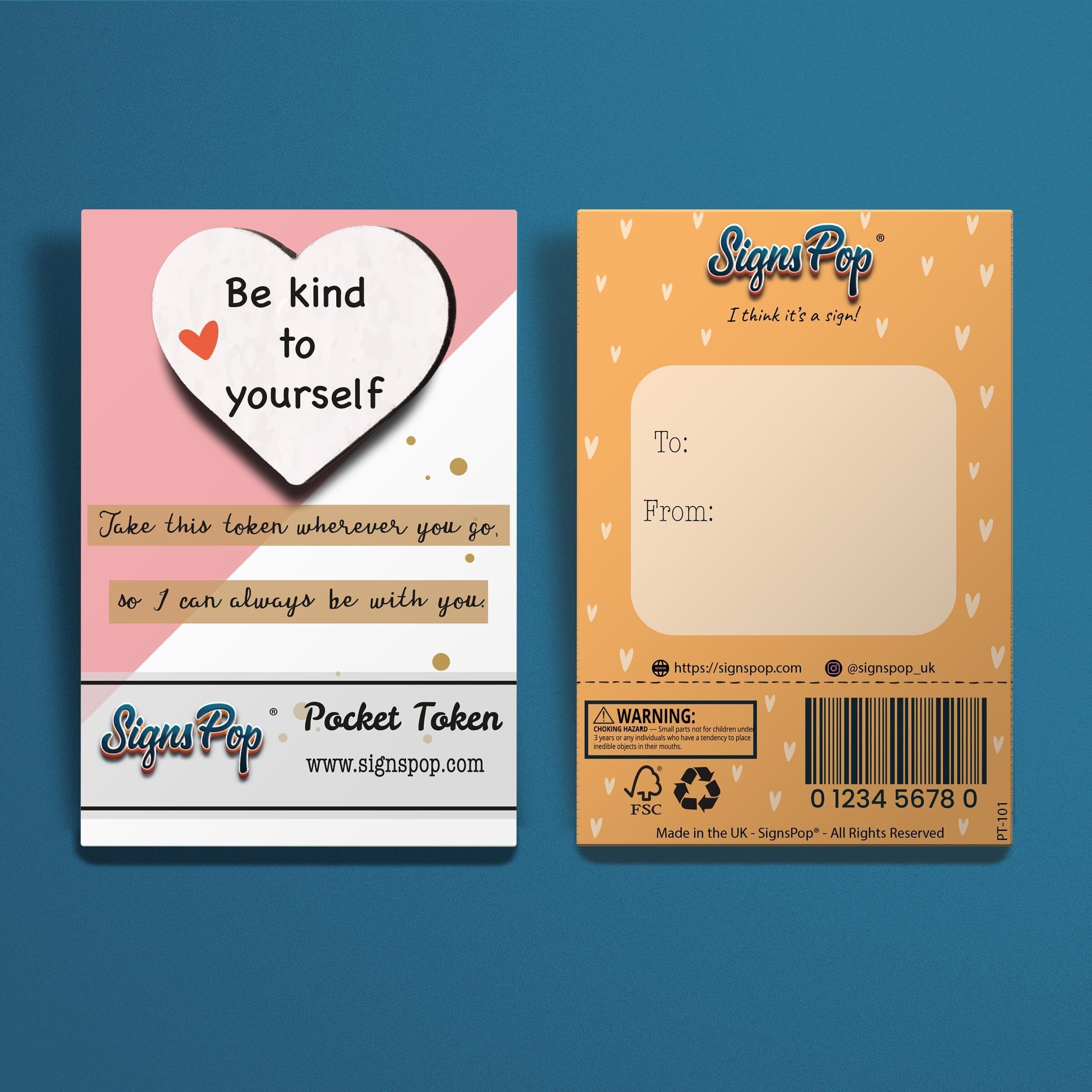 Kleine Taschen-Umarmungsmarken als Andenken für Ihre Lieben. Seien Sie nett zu sich selbst