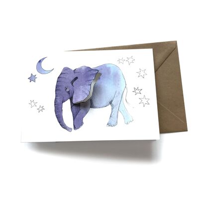 Elefanten-Popup-Karte__Blau
