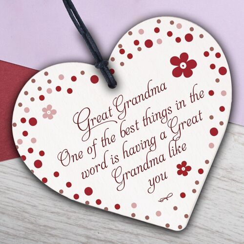 Great Grandma Gift Wooden Heart Granparent Birthday Gift For Her Gifts For Women